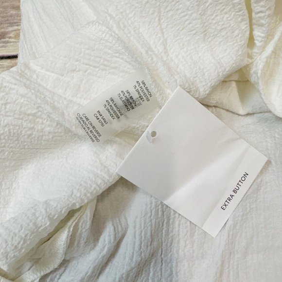 Calvin Klein Womens Button-Down Knee-Length Tie Front Shirtdress Cream 12 - Picture 6 of 6